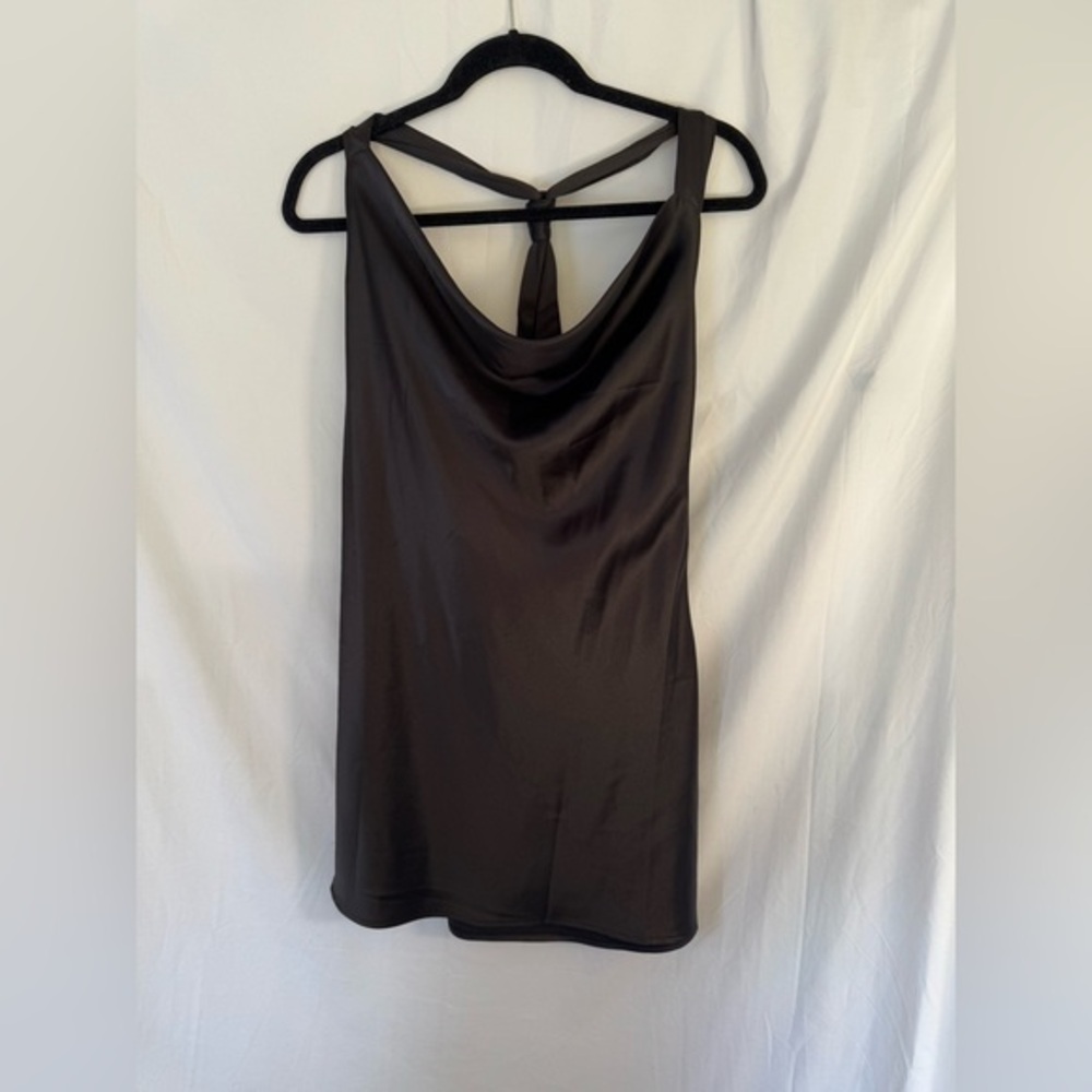 Canton Walker Women’s Cowl Neck Backless Halter Tie Dress Size L